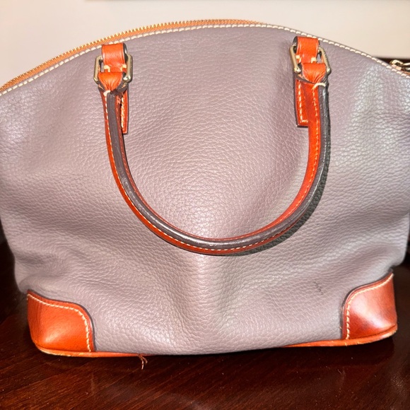 Dooney & Bourke Gray and Brown Leather Handbag - Picture 4 of 5
